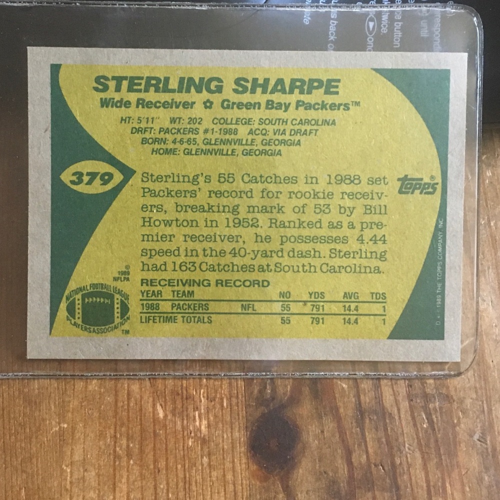 Sterling Sharpe Topps ROOKIE Card - Picture 2 of 2